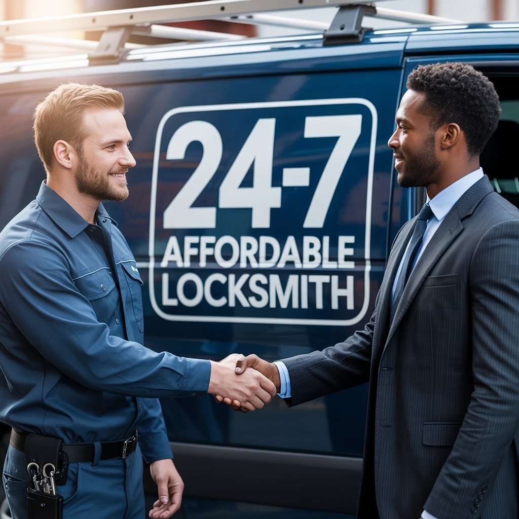24/7 Affordable Locksmith technician on a service call